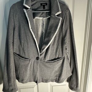 Torrid Charcoal Blazer with White Trim